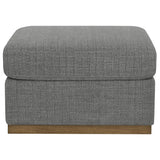 Henredon 3-piece Fabric Sectional with Ottoman and Wood Base