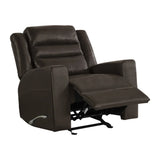 Monterrey Hills Top-grain Leather Glider Recliner with Arc Handle