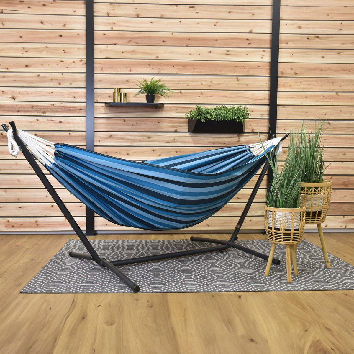 Vivere Cotton Hammock with Steel Frame and Premium Carry Bag (9 ft)