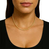 Twist Mixed Link Chain Necklace in Yellow Gold
