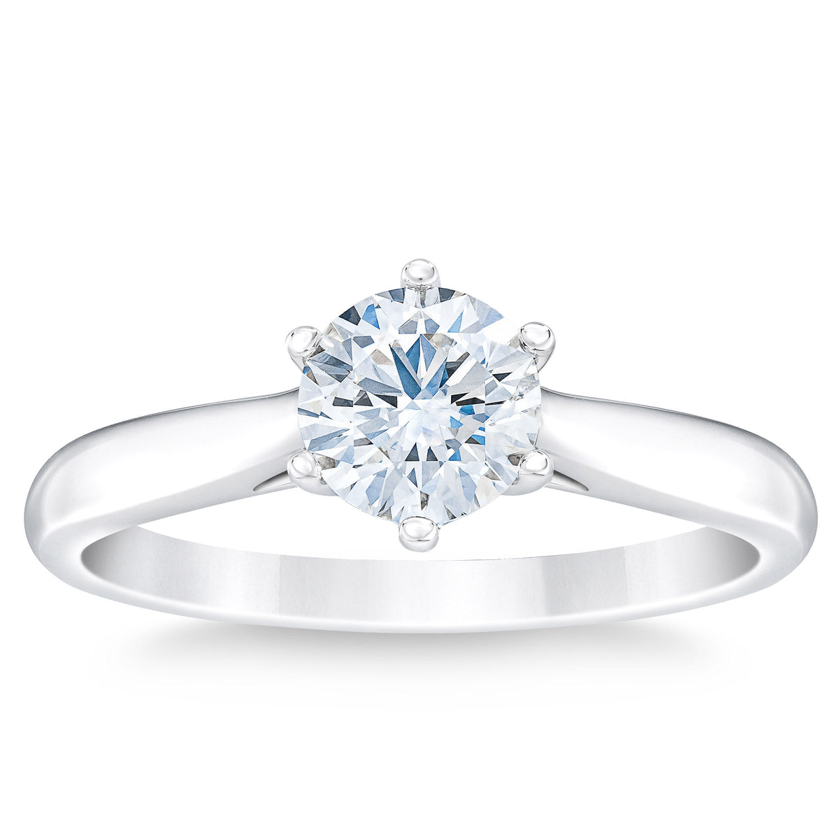 1.07 ct Round Brilliant Cut, Clarity VS1, Colour F, Diamond Solitaire Ring