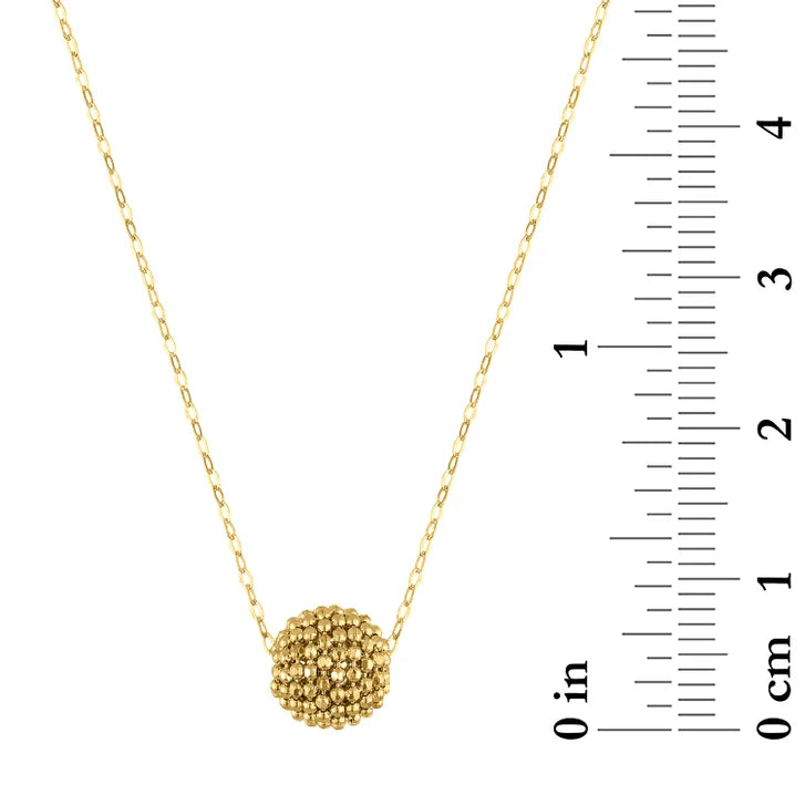 Beaded Ball Pendant in Yellow Gold