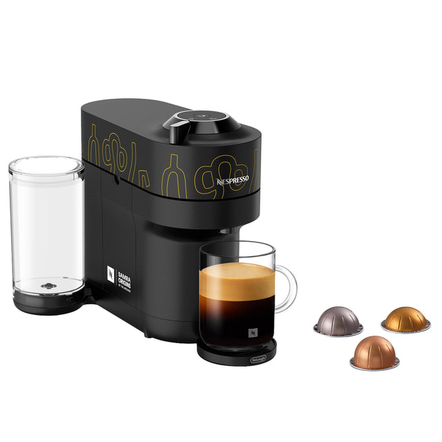 Nespresso Samra Origins by The Weeknd Vertuo Pop+ Single Serve Coffee and Espresso Machine by De'Longhi, with $25 Nespresso Coffee Voucher Z0