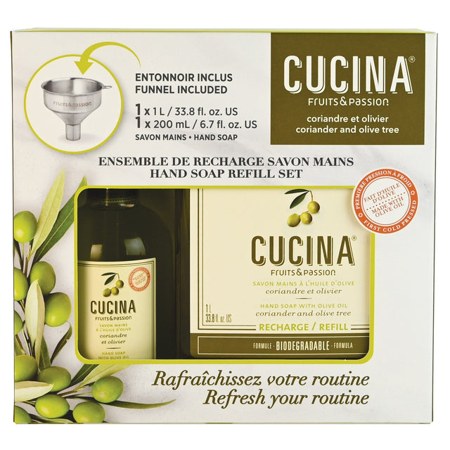 Cucina Coriander and Olive Oil Liquid Hand Soap, 1 L + 200 mL L9
