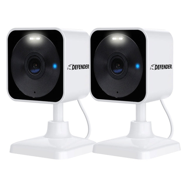 Defender GO 2K AI Powered Plug-in Indoor/Outdoor Wi-Fi Security Cameras, 2 pack O4