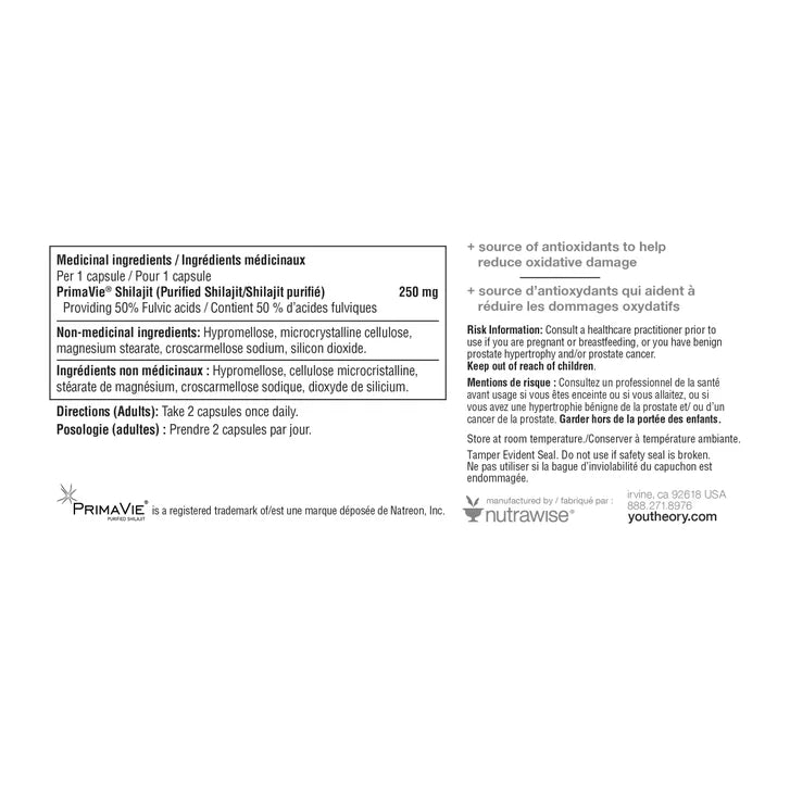 Youtheory Shilajit 2 x 60 Vegeterian Capsules