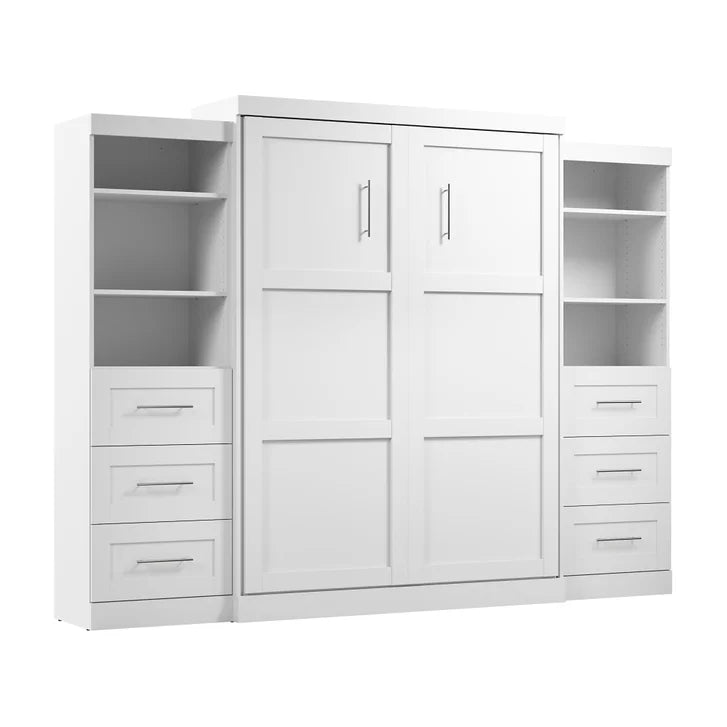 Bestar Boutique Queen Wall Bed 3-piece Set with Drawers and Shelving