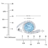 Round Cut Aquamarine and Diamond Ring (0.25 ctw)