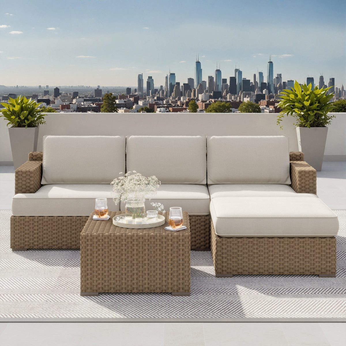 Niko Heritage 5-piece Patio Sectional Conversation Set