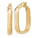 High Polish Square Half Round Hoop Earrings