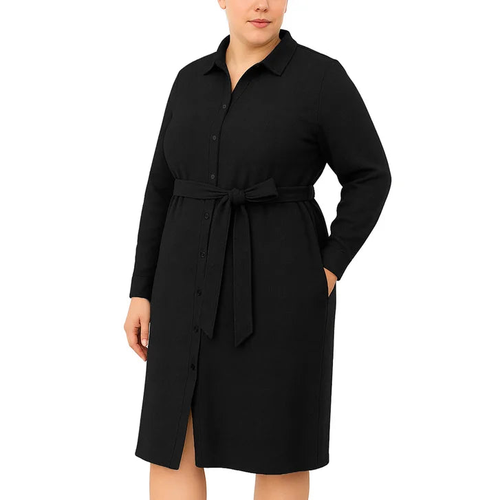 Kersh Women's Textured Jacquard Long Sleeve Dress