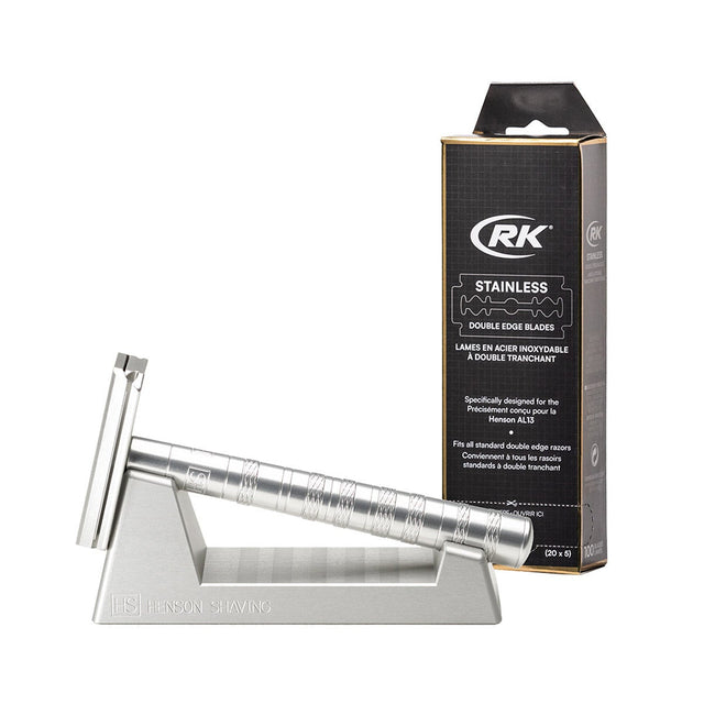 Henson AL13 Aluminium Safety Razor with Stand C5