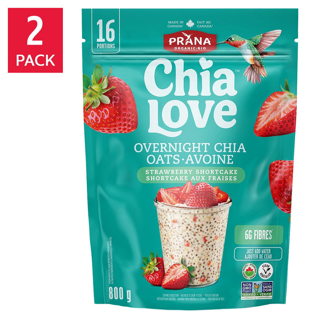 Prana Overnight Chia Oats, 2 × 800 g U3