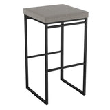 Amisco Easy Modern Counter Stool, Silver Seat and Black Base