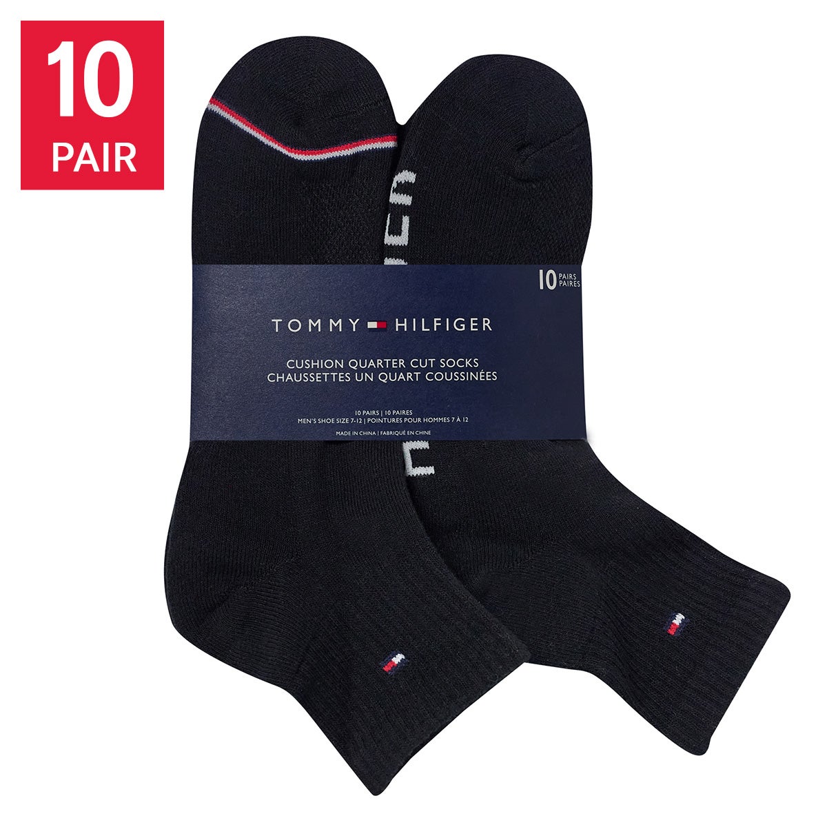 Tommy Hilfiger Men's Quarter Crew Socks, 10-pair