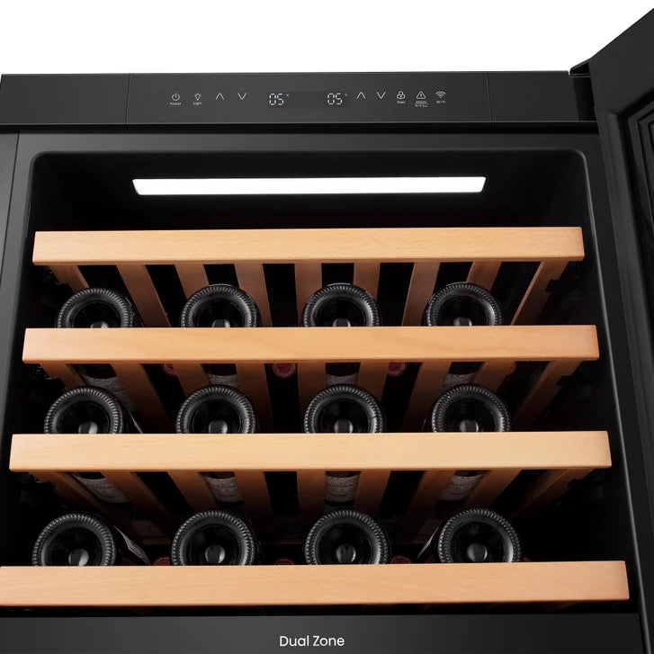 Hisense 8.5 cu ft. 76 Bottle Dual Zone Wine Cooler with Wi-Fi Connectivity - Built-In or Freestanding
