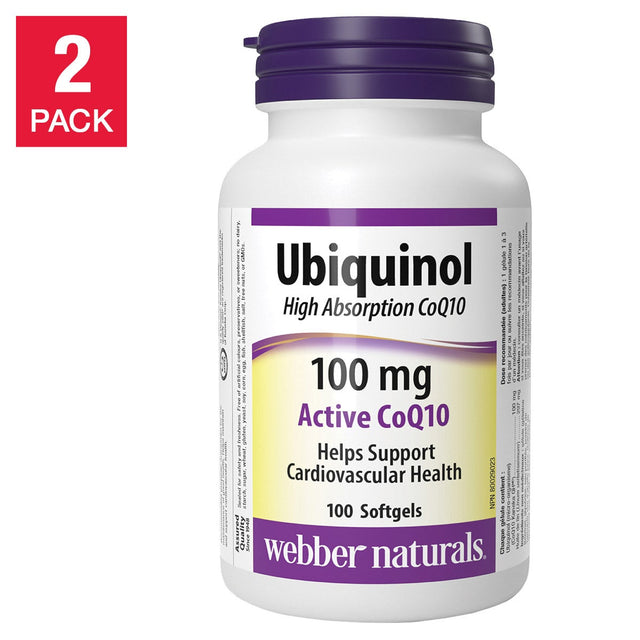 webber naturals Ubiquinol 100 mg, 2 x 100 Softgels Q0