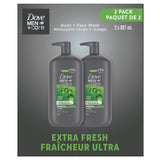 Dove Men + Care Extra Fresh Body Wash, 2 x 887 mL