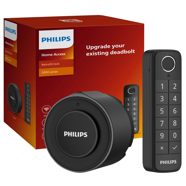 Philips 3000 Series Retrofit Door Lock with Wireless Keypad and Fingerprint Reader Combo Y8