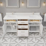Studio Bathe Katie II Vanity in White Finish with Engineered Stone Countertop