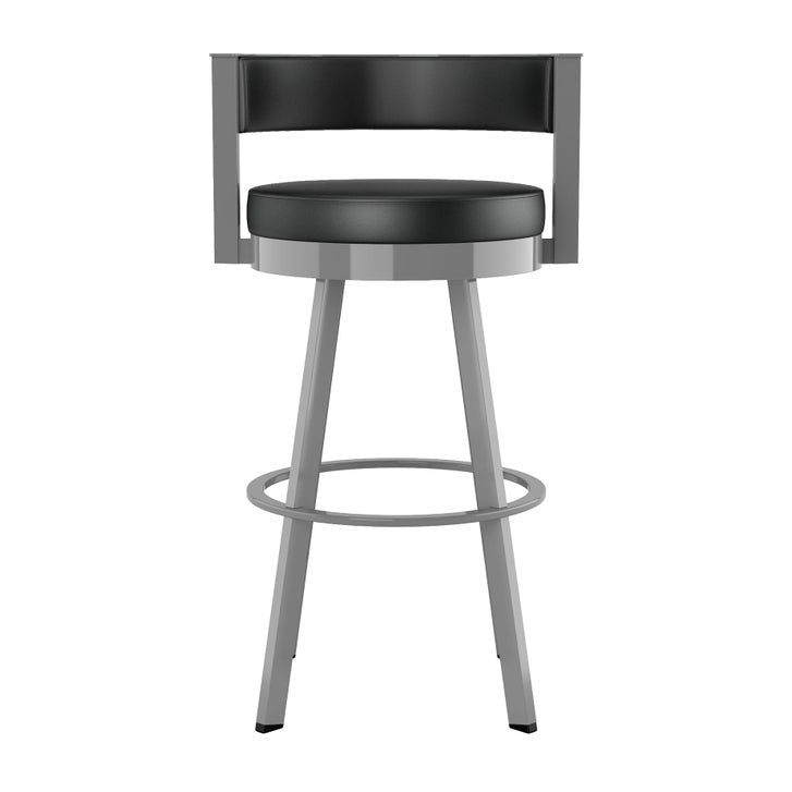 Amisco Browser Grey Frame with Black seat Bar or Counter Stool