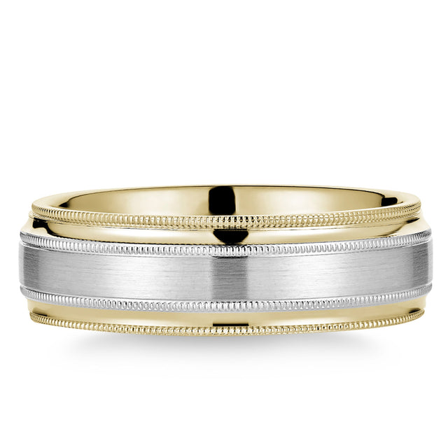 Two Tone Gold Men’s Wedding Band Q5