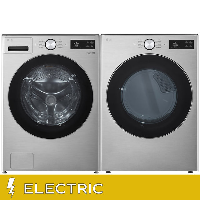 LG Laundry Bundle 5.8 cu ft. Front Load Washer and 7.4 cu ft. Electric Dryer I6