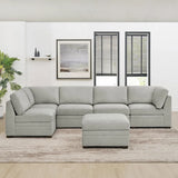 Thomasville Tisdale 6-piece Fabric Sectional with Storage Ottoman