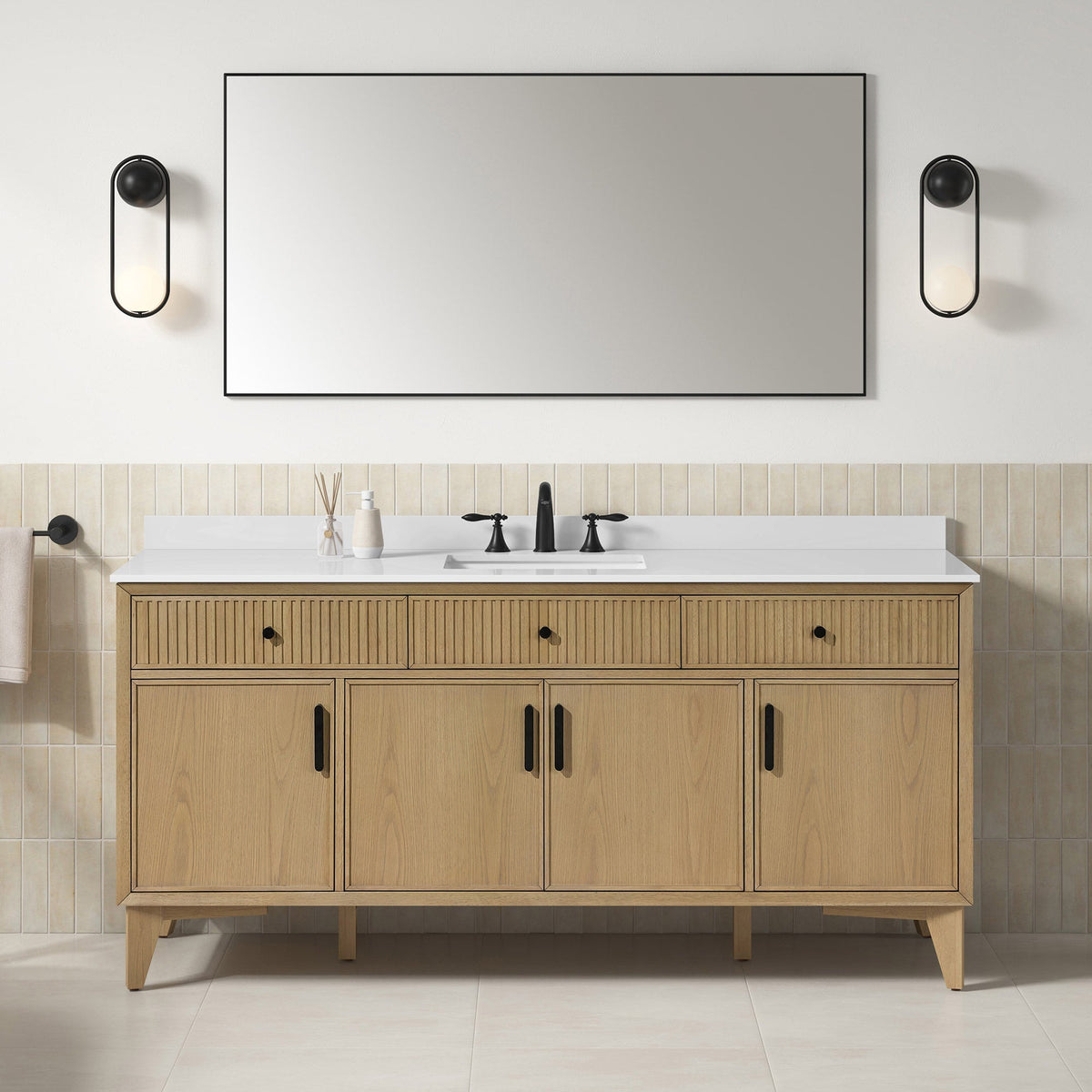 OVE Decors Marina Vanity in Marcona Finish with Quartz Countertop