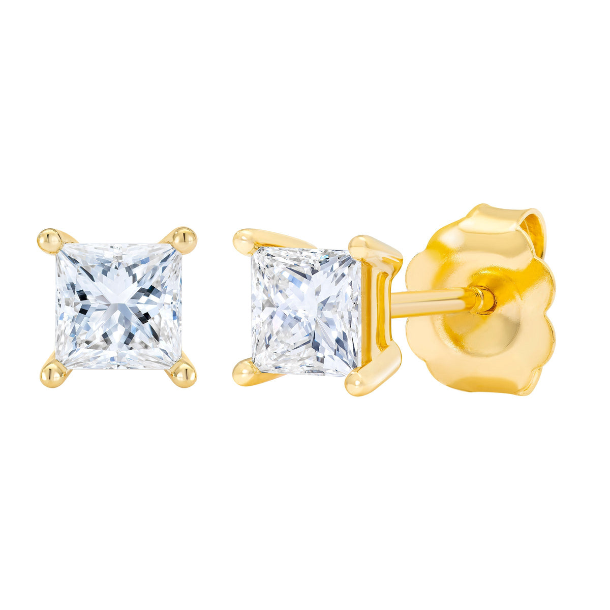 Princess Cut Diamond Stud Earrings (0.70 ctw)