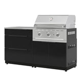 NewAge Products 4-piece Outdoor Kitchen Aluminum Set Black - Natural Gas