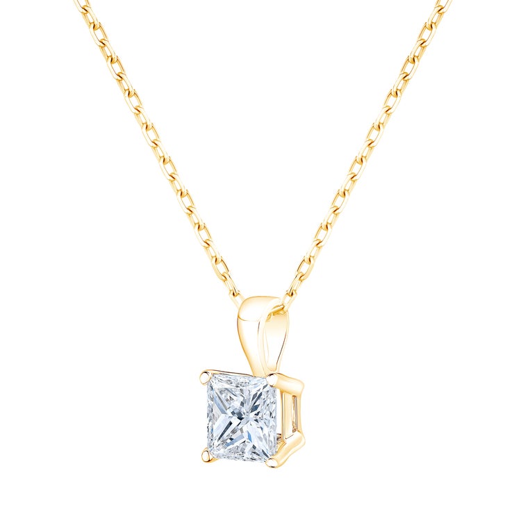 Princess Cut Diamond Solitaire Pendant (0.90 ct)