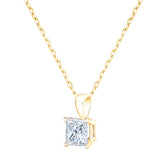 Princess Cut Diamond Solitaire Pendant (0.90 ct)