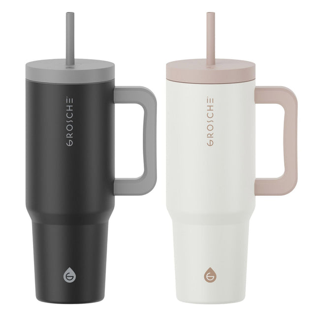Grosche Aspen 1.2 L (40 oz) Stainless Steel Tumblers, 2-pack Y9