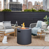 Real Flame Aegean Steel 24 in. Round Patio Fire Table