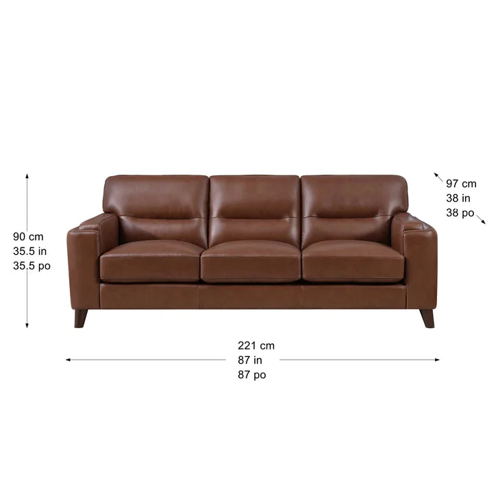 Prospera Home Sorena Top-grain Leather Sofa, Loveseat and Chair