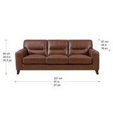 Prospera Home Sorena Top-grain Leather Sofa, Loveseat and Chair