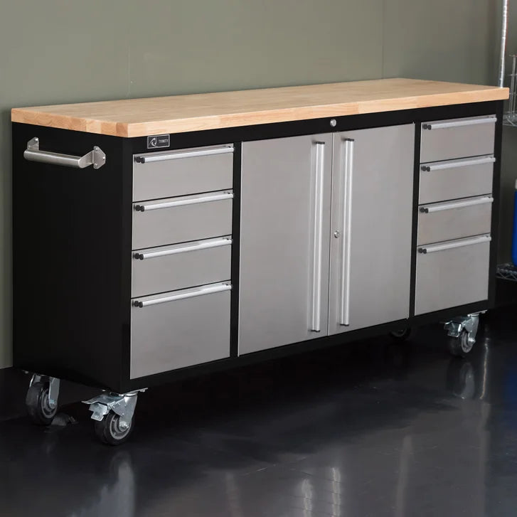 Trinity 72 in. Stainless-steel Rolling Workbench