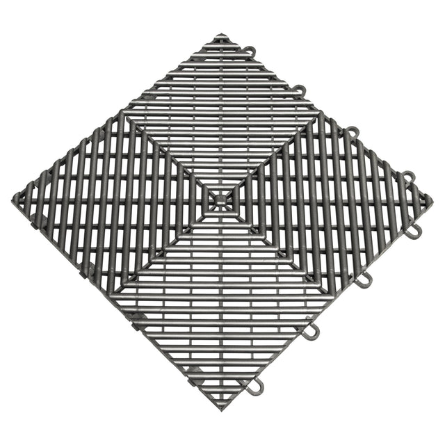 MotoFloor Vented Garage Floor Modular Tiles - Charcoal V2