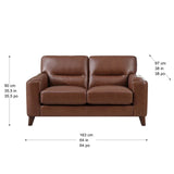 Prospera Home Sorena Top-grain Leather Sofa, Loveseat and Chair