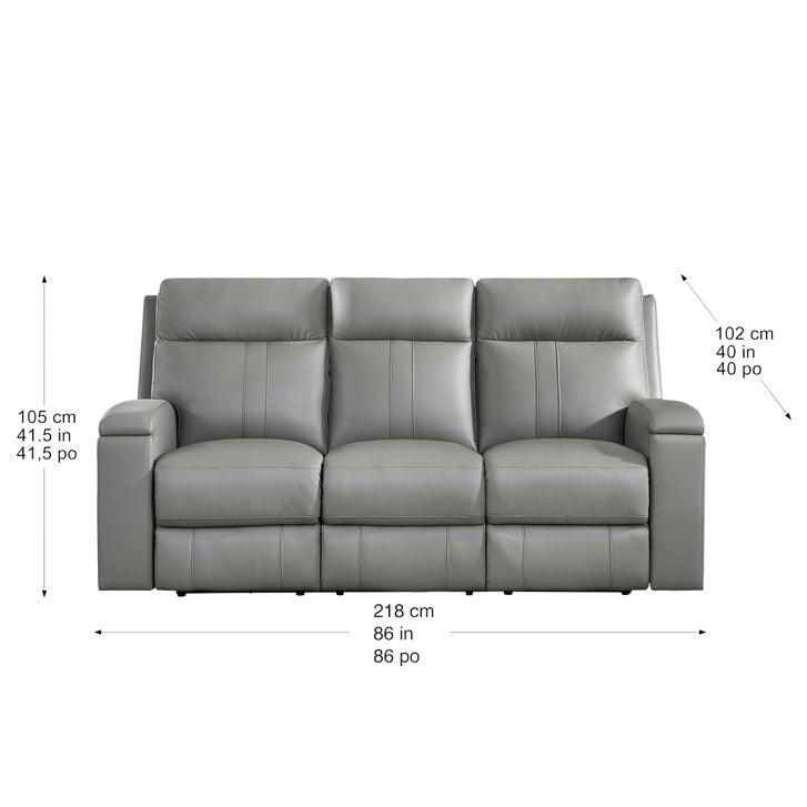 Prospera Home Frasier Top grain Leather Power Reclining Sofa, Loveseat and Chair