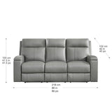 Prospera Home Frasier Top grain Leather Power Reclining Sofa, Loveseat and Chair