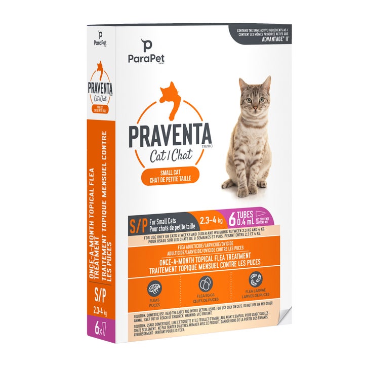Parapet Praventa Flea Protection for Small Cats up to 4kg, 6 Tubes