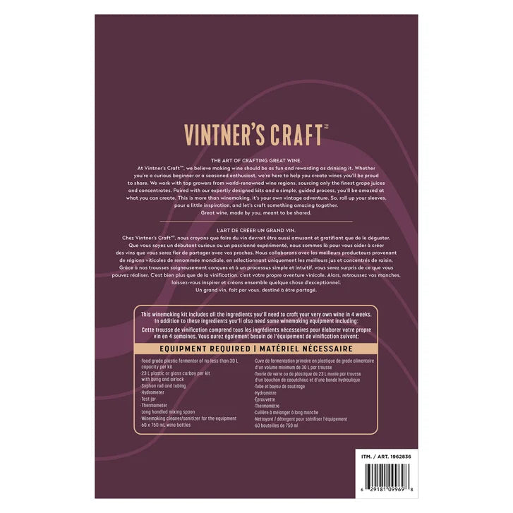 Vintner's Craft Cabernet Merlot Style Craft Winemaking Kit, 2 × 6 L