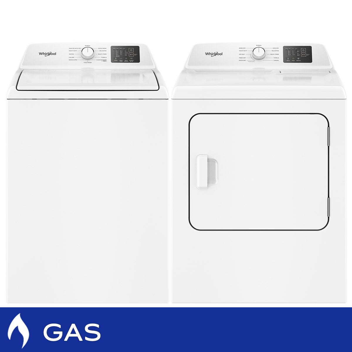Whirlpool Laundry Bundle 4.8 cu ft. Top Load Washer and 7.0 cu ft. Gas Dryer