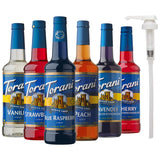 Torani Sugar Free Syrup Variety Pack, 6 × 750 mL + 1 Pump