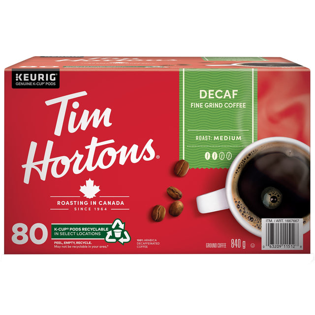 Tim Hortons Single-serve Decaf K-Cup Pods, 80-count D8