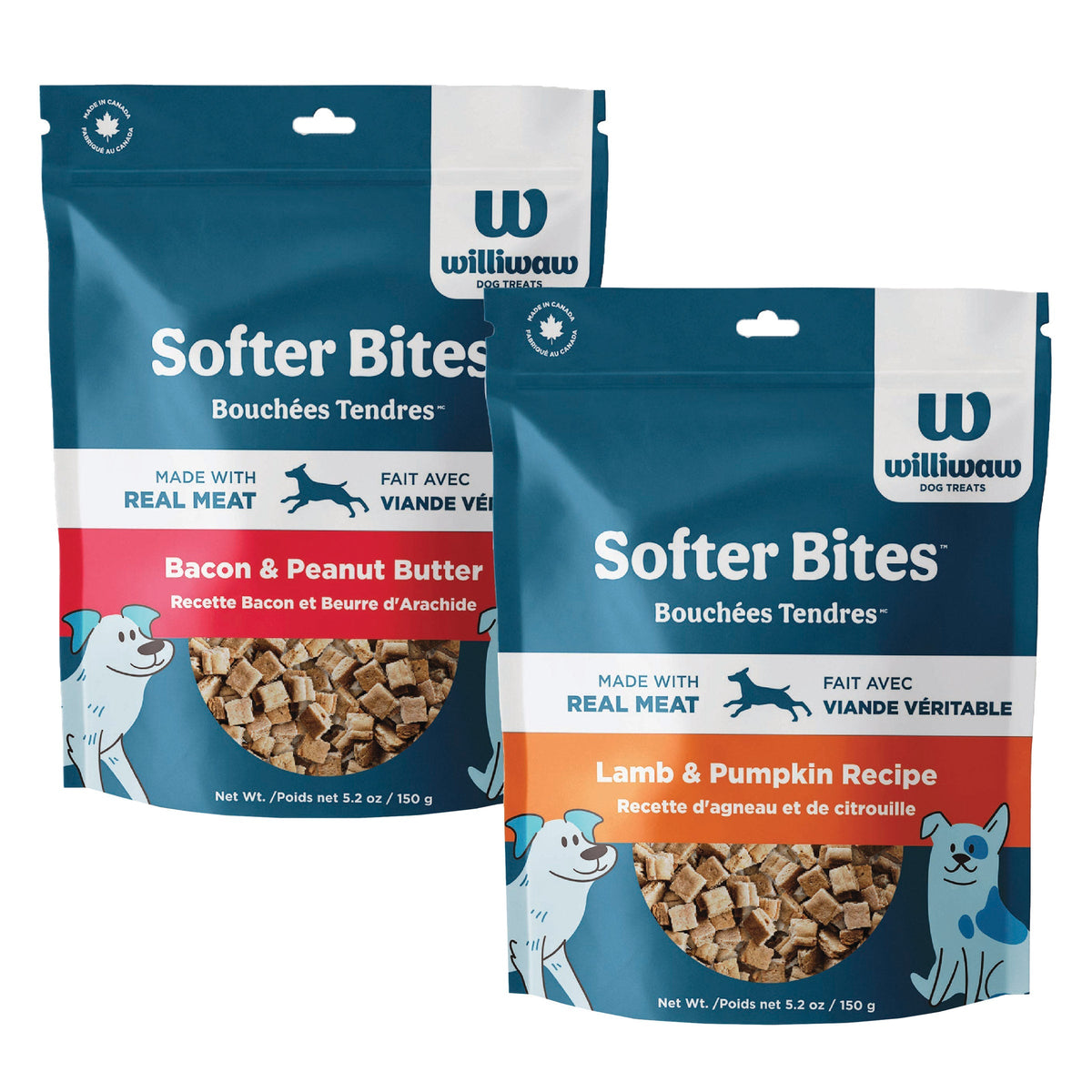 Williwaw Softer Bites Dog Treats, 6 x 150g