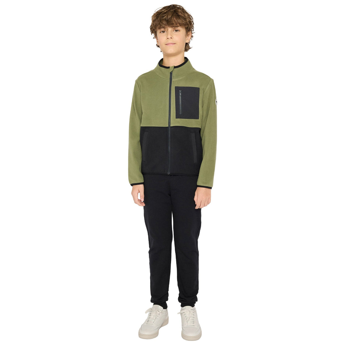 Miles The Label Boys' and Girls' Full Zip Sweater With Side Pockets
