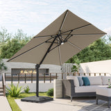 Sirio 4 m x 3 m (13 ft. x 10 ft.) Cantilever Umbrella with Solar Powered LED